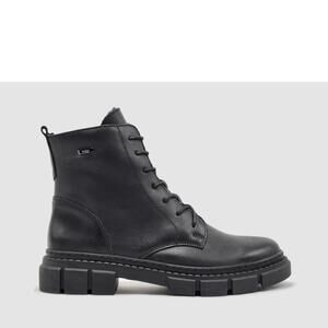 NEW HELIOS women's hebe fur-lined zip-up leather boots in black